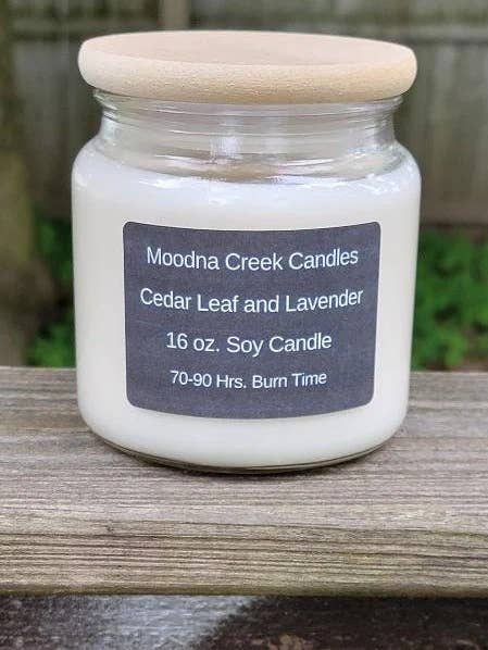 Cedar Leaf and Lavender for wholesale by Moodna Creek Candles