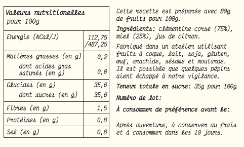 Clem - Vente Confiture/gelée - Confiture de Clémentine Corse2