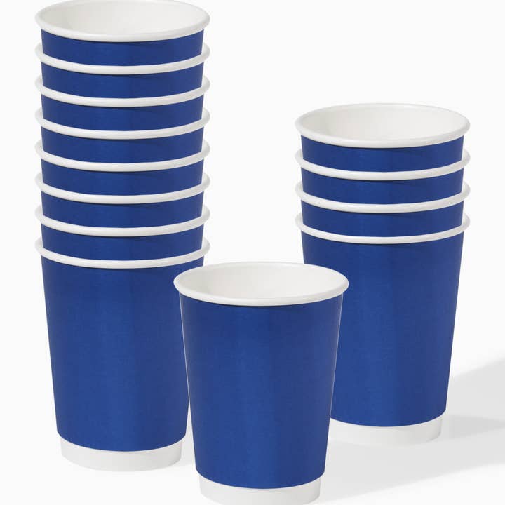GO 12oz Double Wall Paper Cup Cobalt Blue - Bulk for wholesale by TOSSWARE