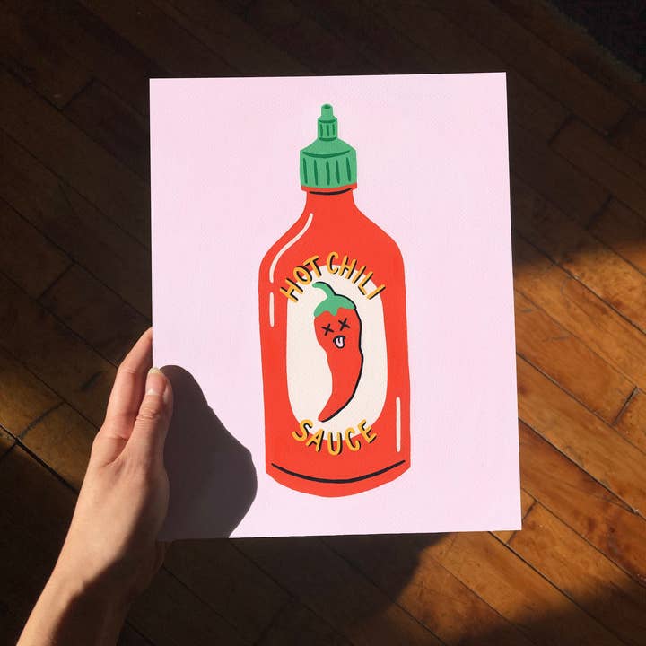 Jen Wang Studios - Wholesale Art Print - Hot Sauce Print, Hot Sauce Illustration, Kitchen Wall Art1