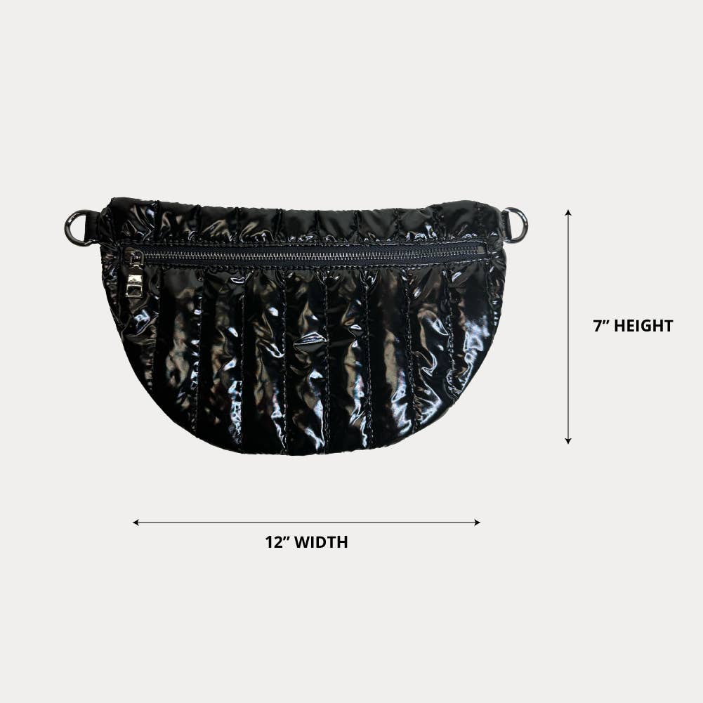 AHDORNED - Wholesale Belt Bag - Women's - Reese Quilted Sling/Waist Bag w/Black Resin Chain & 2" Solid23