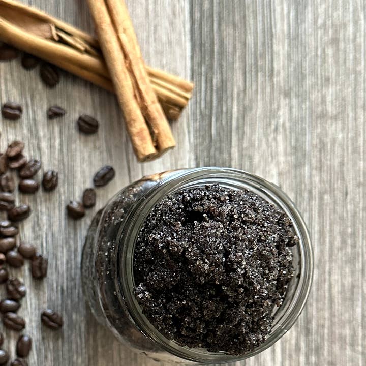Cinnamon Infused Coffee Sugar Scrub for wholesale by My Blissful Beauty LLC