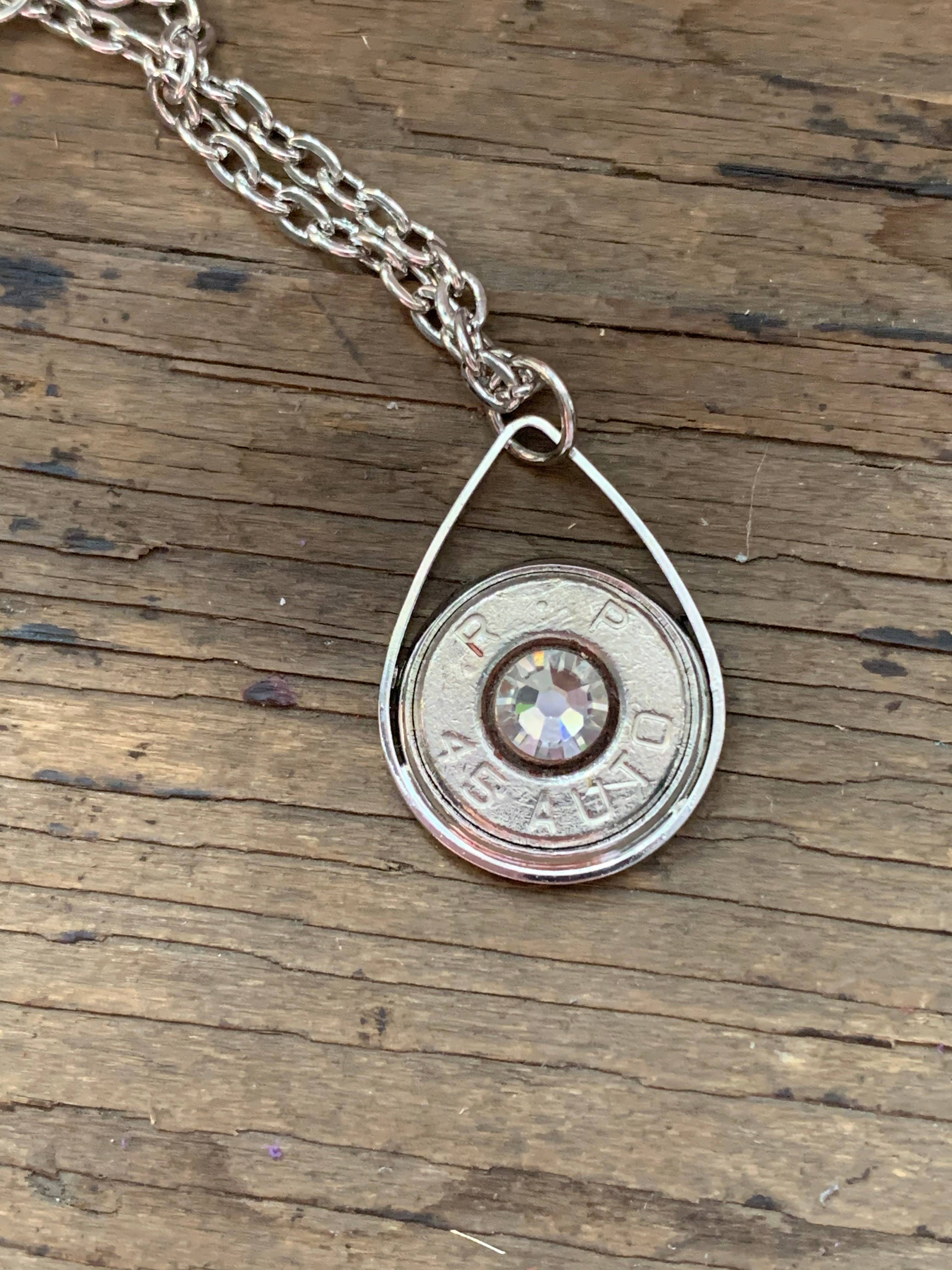 Jill's Jewels - Vente Colliers à pendentif - Collier en forme de goutte d'argent 45 autobullet choisissez votre couleur1