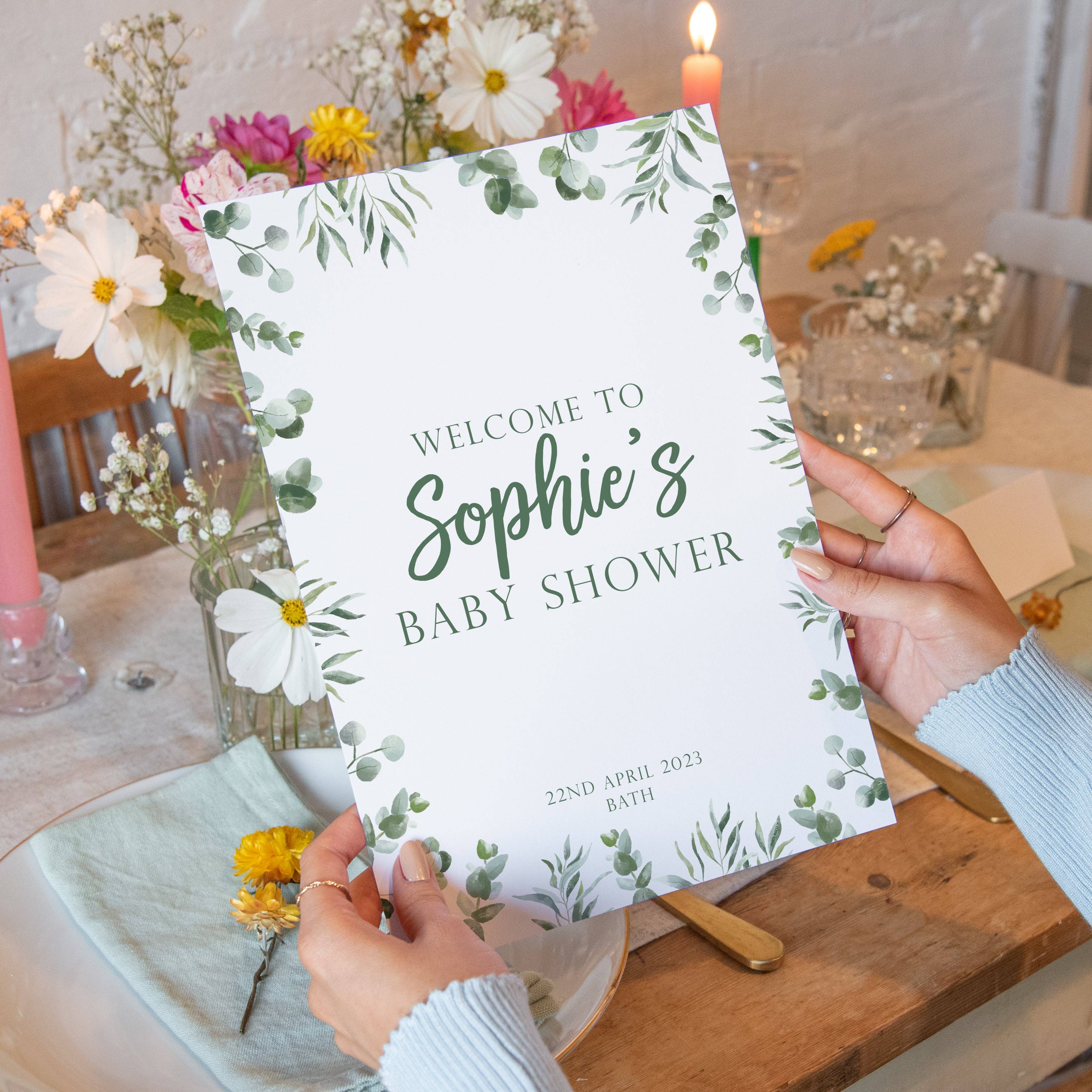 Manta Makes - Wholesale Sign - Eucalyptus Baby Shower Sign1