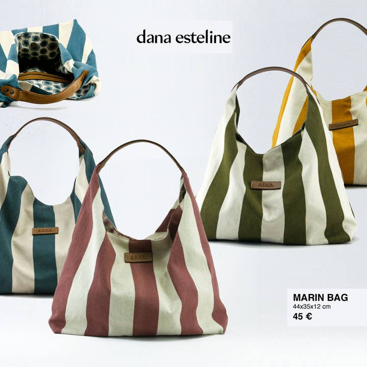 NEW - Duffle Bag - Cotton and Leather - Handmade for wholesale by Dana Esteline