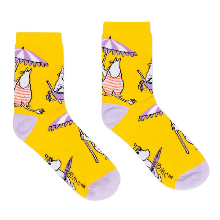 Snorkmaiden At The Beach Women's Socks - Yellow for wholesale by Nordicbuddies