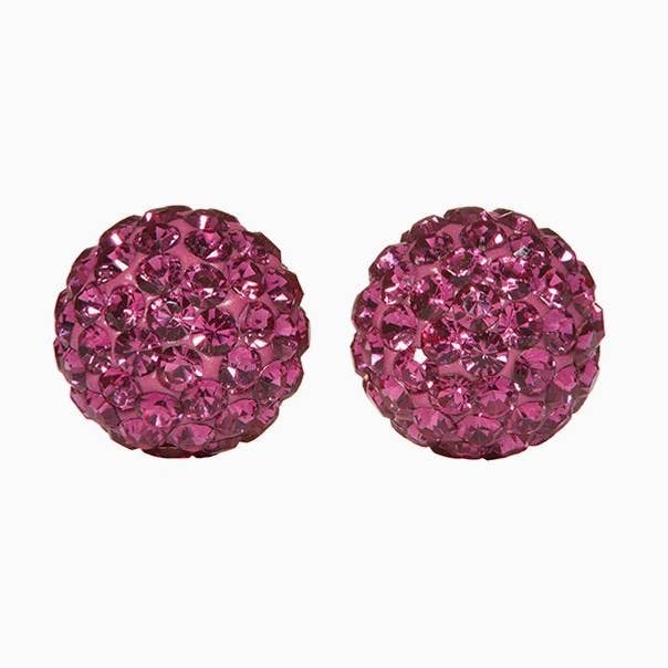 Fuchsia Sparkle Ball™ Stud Earrings for wholesale by Hillberg & Berk
