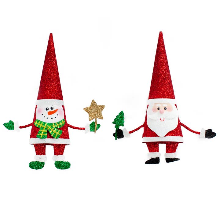 Dekorasyon Gifts Decor - Wholesale Ornament - 5.5" Snowman Gnome Hat w/Star Orn (Red)