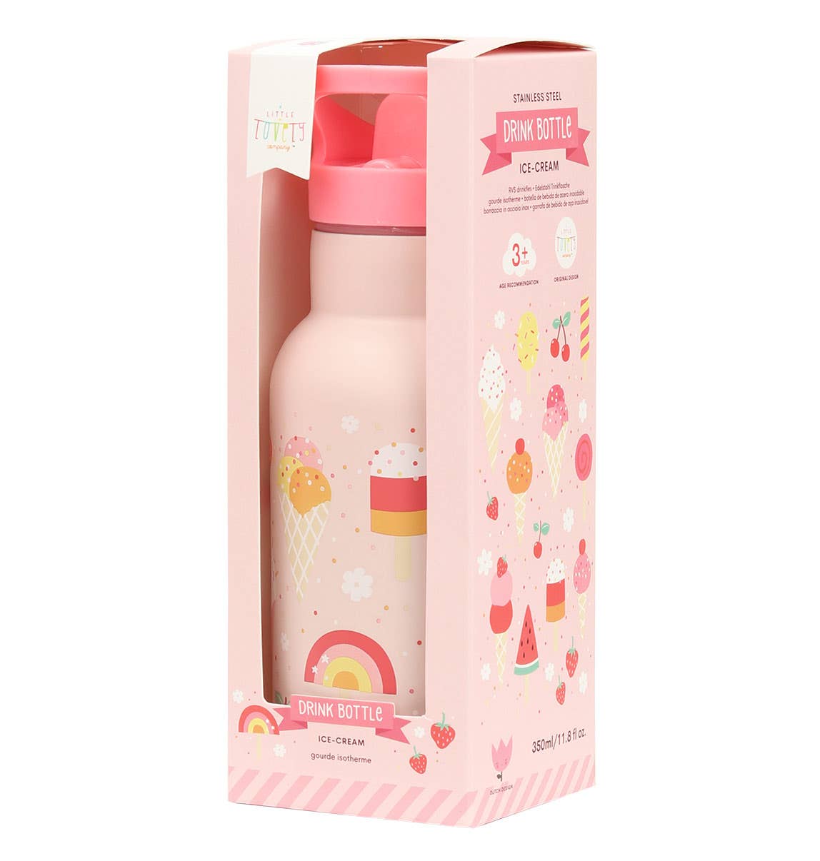 A Little Lovely Company - Wholesale Water Bottle - Kids stainless steel drink/ water bottle: Ice-cream3