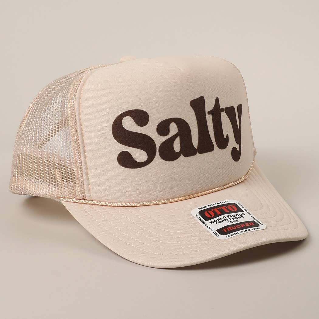 Fashion City – wholesale Trucker hat – Unisex – Salty Text Printed Mesh Back Foam Trucker Hat27