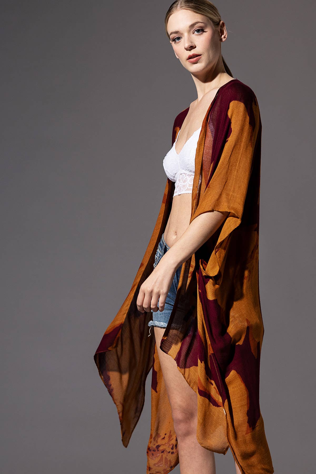 Urbanista - Vente Kimono – femme - Kimono long à imprimé floral ample8