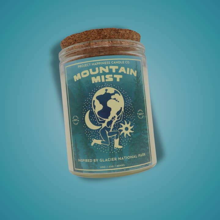 Mountain Mist Soy Candle - Glacier National Park 11oz for wholesale by Project Happiness Candle Co.
