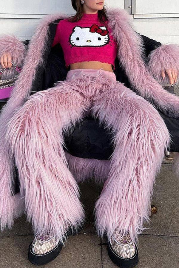 MB Fashion Wholesale - Wholesale Pants - Women's - MB FASHION CASUAL HIGH WAIST FUR PANTS 6191LY0