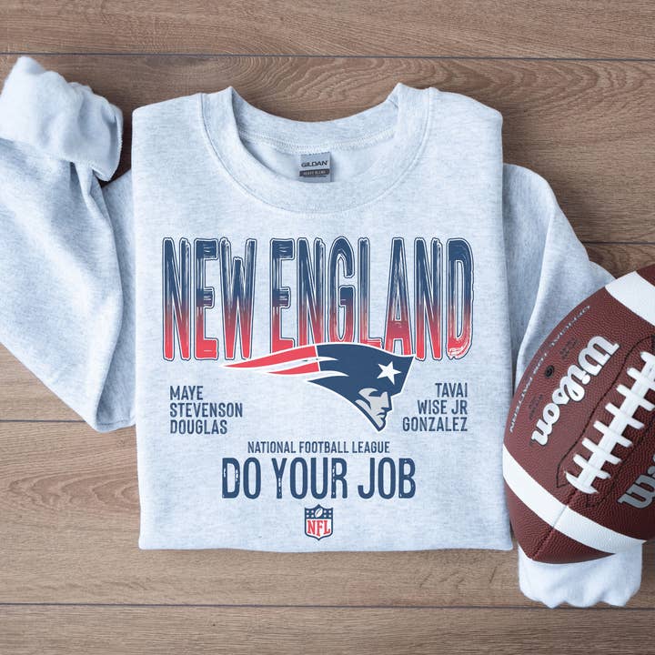 H+P Wholesale - Wholesale Graphic Sweatshirt - Unisex - New England Patriots Do Your Job Graphic Tee/Crew