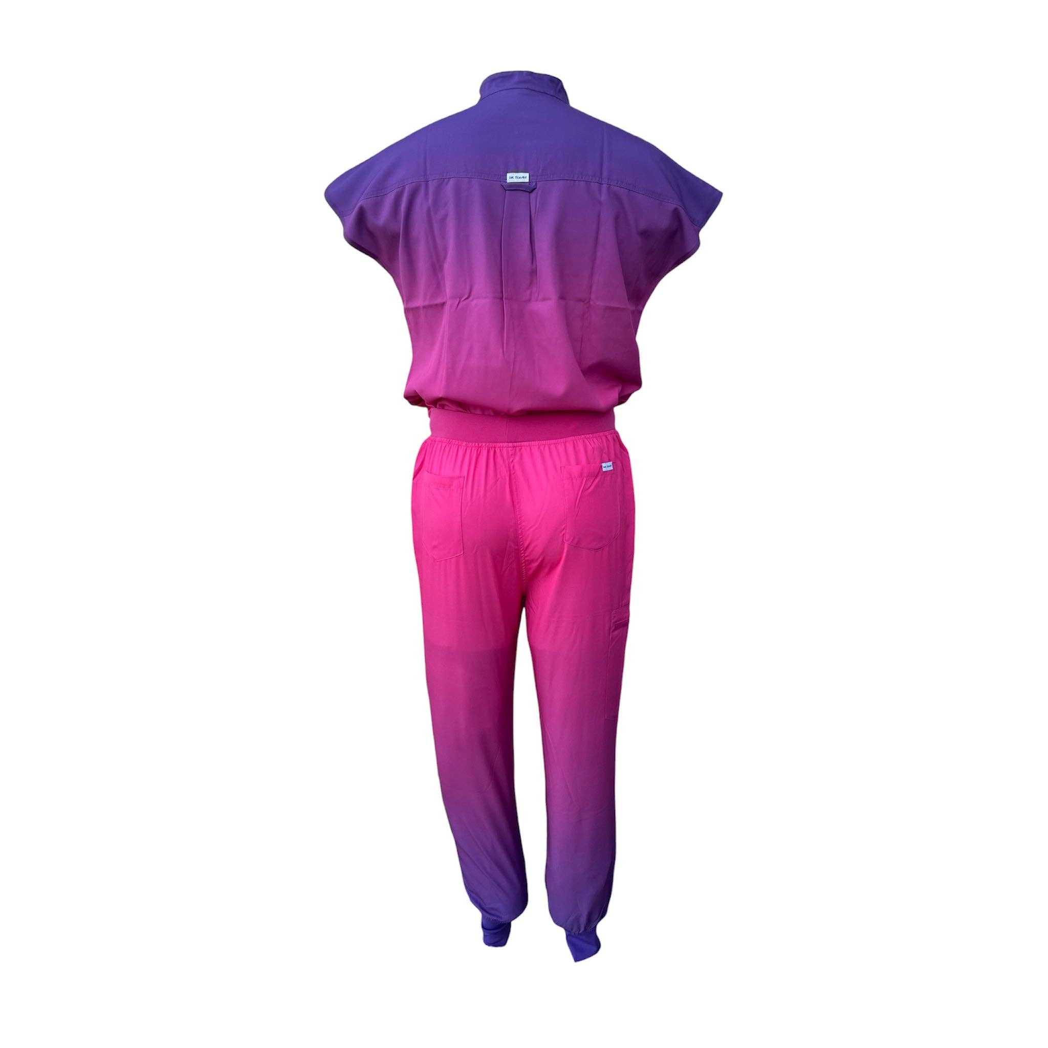 Apparel Now - Wholesale Healthcare Uniform - Women's - DK Gradient Zipper Scrub Top (Purple/Pink)2