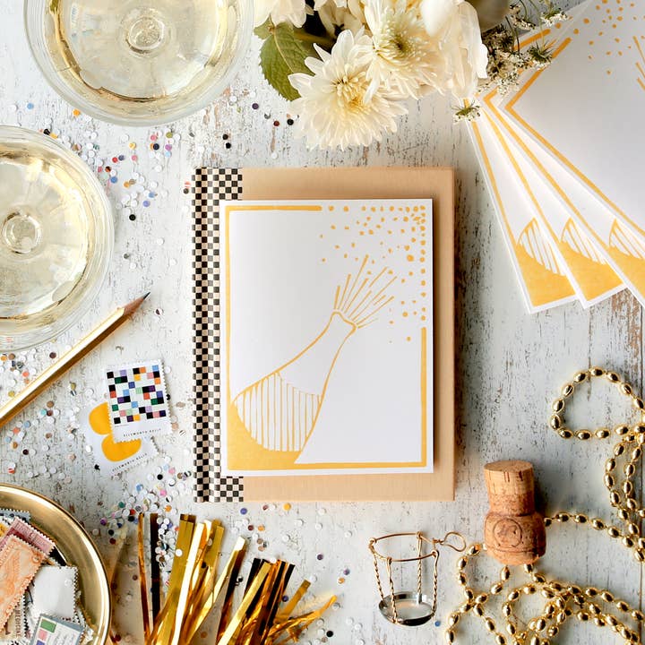 Heartell Press - Wholesale Congratulations Card - Champagne Pop Celebration Card1