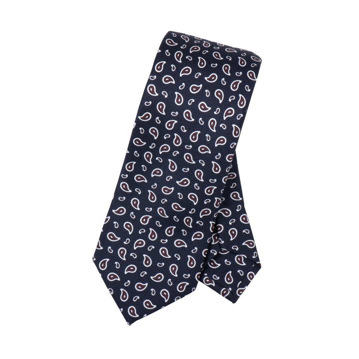 Cravate Meyer motif Cachemire Marine pour la vente par Maison Baylé