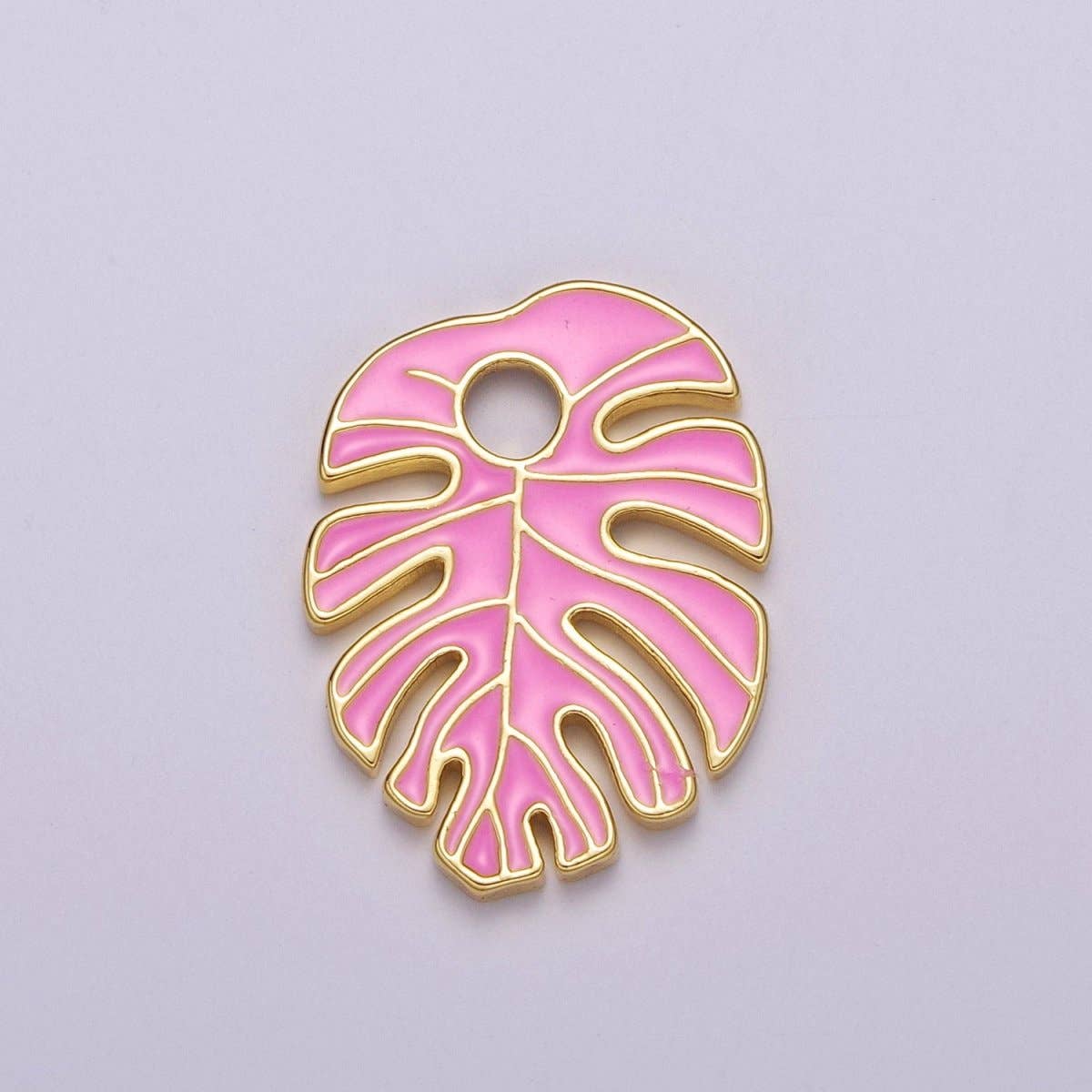 Aim Eternal - Wholesale Individual Charm/Pendant - Colorful Enamel Tropical Monstera Leaf Plant Charm Necklace Bracelet Earring Pendant Gold Filled Leaf Nature Charm Large Leaf Charm M-790 - M-8004