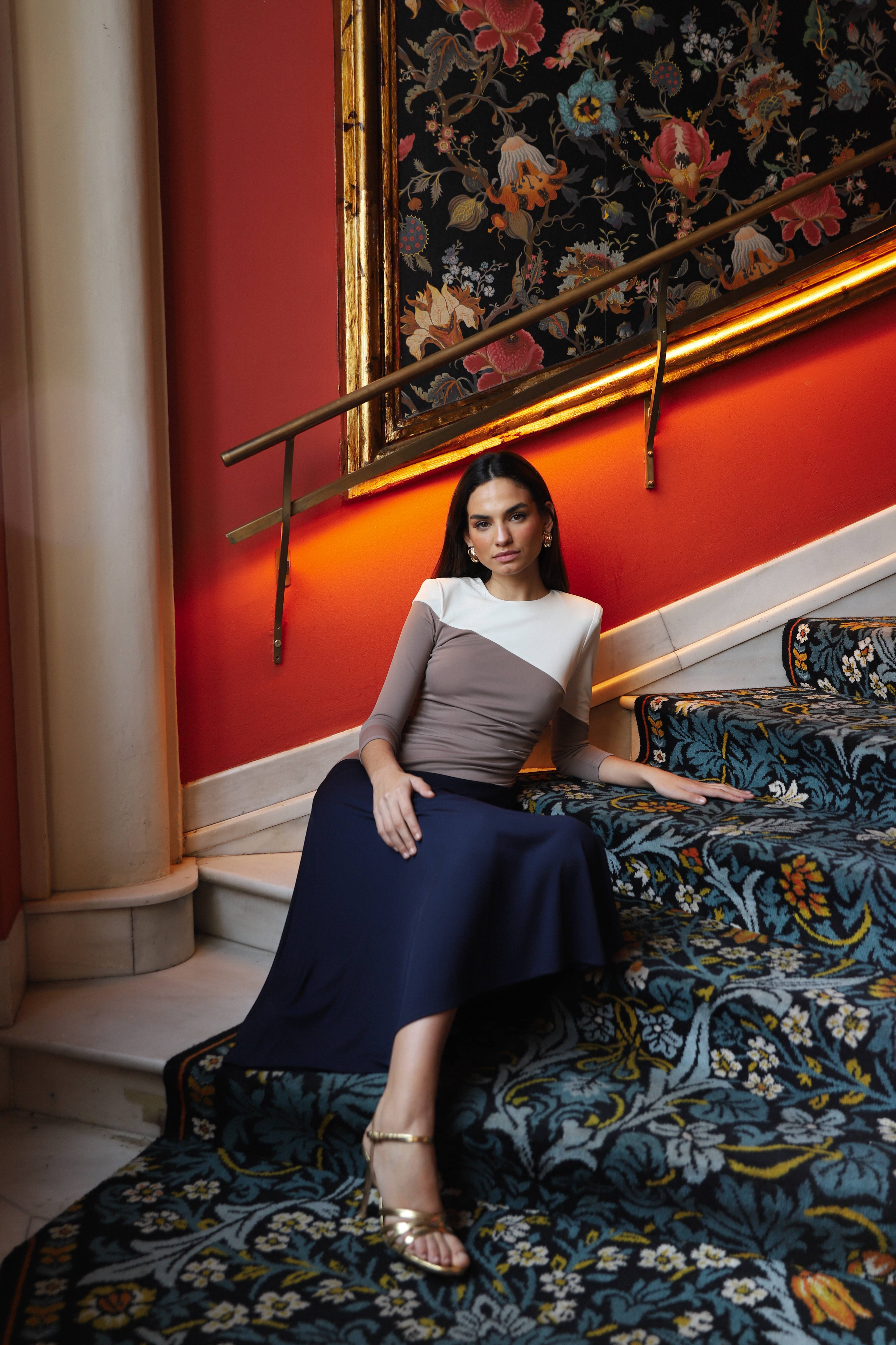 Cayro Woman – Vestido - Mulher por atacado – Vestido de Gala tricolor - PRIMAVERA 20251