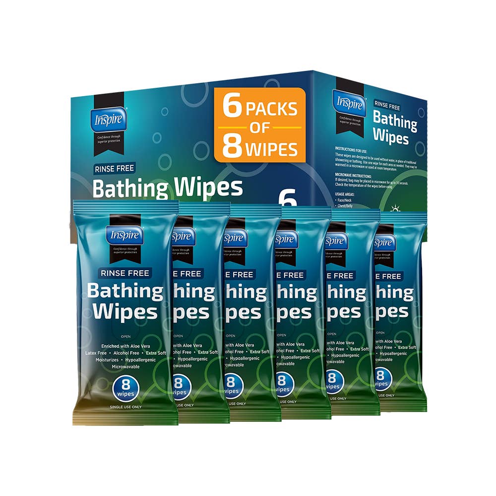 Inspire - Wholesale Face & Body Wipes - Inspire Thick Rinse Free Body Wash Wipes