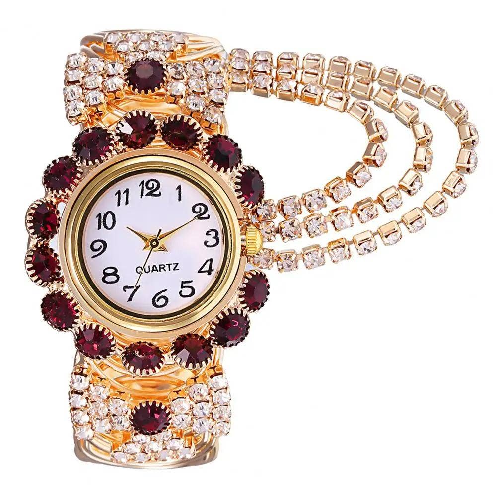 WoodWristCo - Wholesale Wrist Watch - Women's - Rhinestone Quartz Shiny Fashion Watch Jewelry4