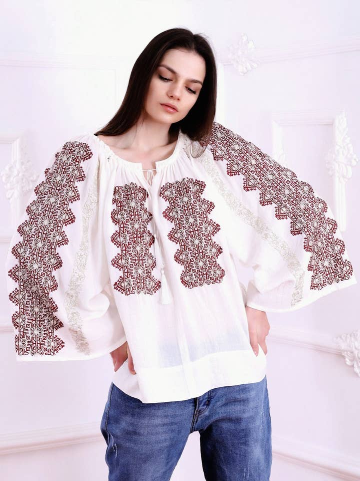 Blouse Magnifique - Tissu écru pour la vente par FLORII