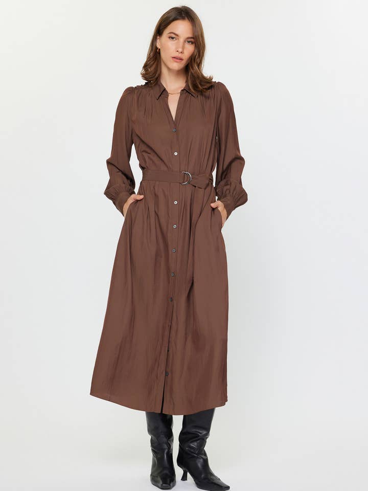 Button Down Midi Shirt Dress for wholesale by Current Air