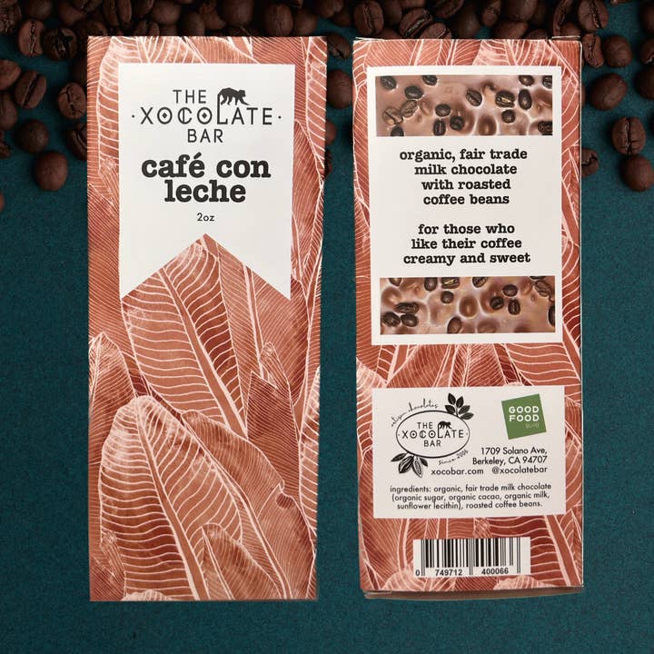 The Xocolate Bar - Wholesale Chocolate Bar - Cafe con Leche Bar - Organic Fair Trade Milk Chocolate