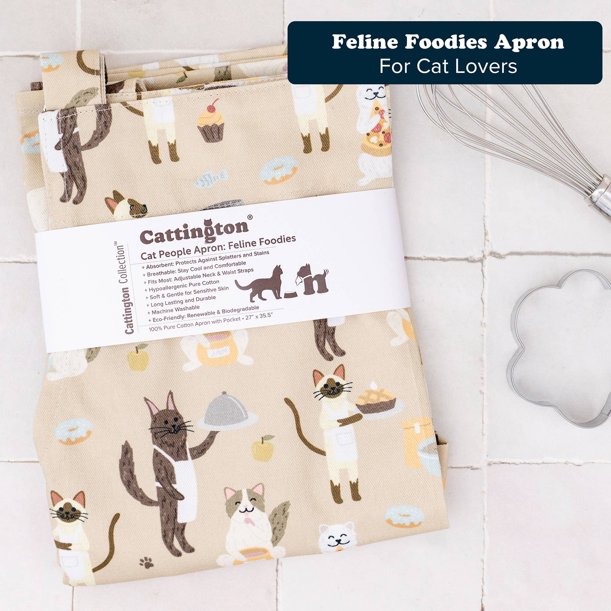 Puppington – wholesale Apron – Feline Foodies Apron Gift for Cat People, Cat Ladies & Cooks1