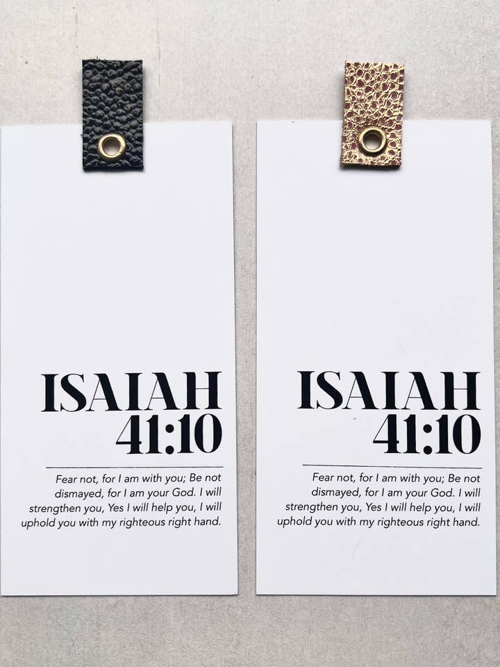 saiah 41:10 Leather-Tab Bookmark – Faith-Inspired Scripture for wholesale by Golden Ave