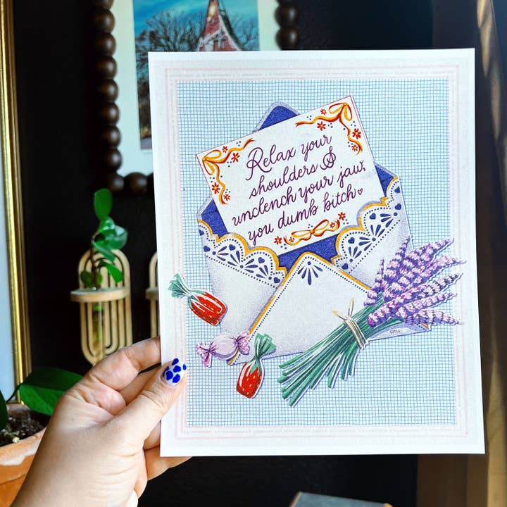 Kunstdruck „Relax, You Dumb Bitch“, verschiedene Größen erhältlich für den Großhandel von Chaos Magic Studio