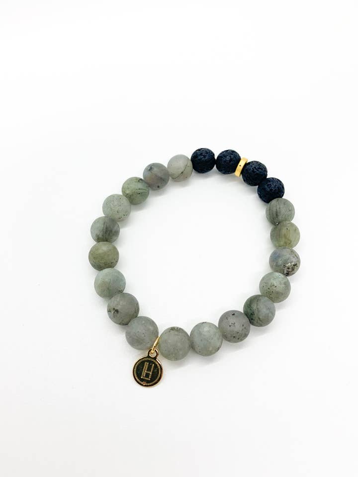 Labradorite Lava Diffuser Bracelet for wholesale by Lovers and Heroes