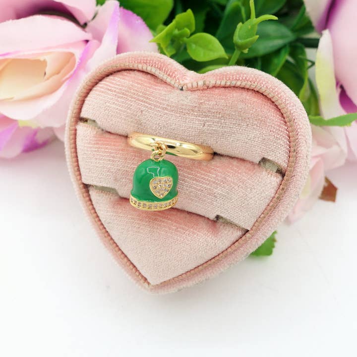 Daemon srls - Venta al por mayor Anillos solitarios - TINKERBELL RAINBOW - Anillo de campanilla con circonita cúbica en forma de corazón