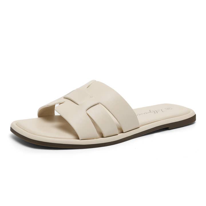 Elle - Beige - Fashion Women's Low-Heel Flat Slippers for wholesale by funkymonkey