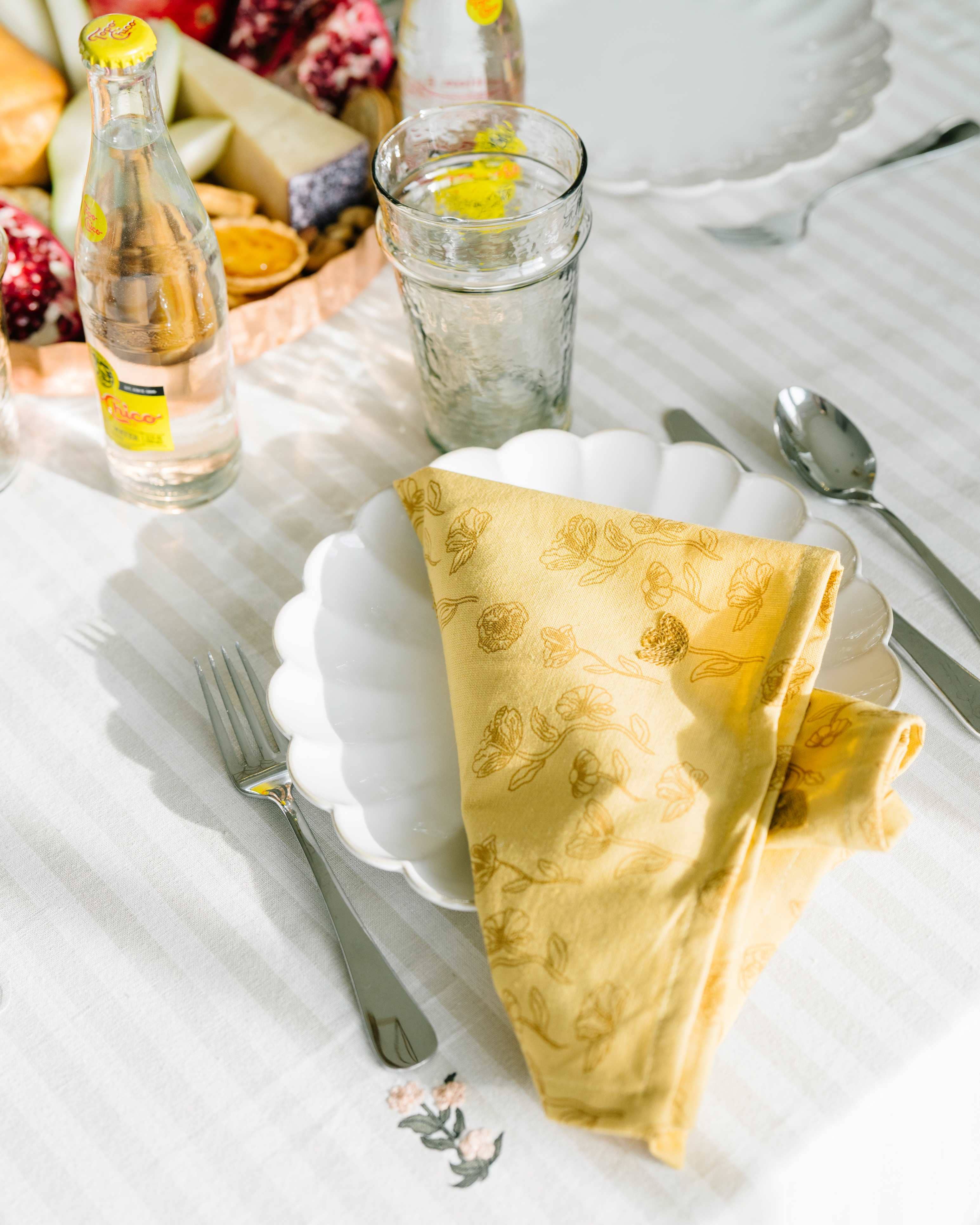 Galley and Fen - Wholesale Tea Towel - Yellow Poppy Embroidered Tea Towel2