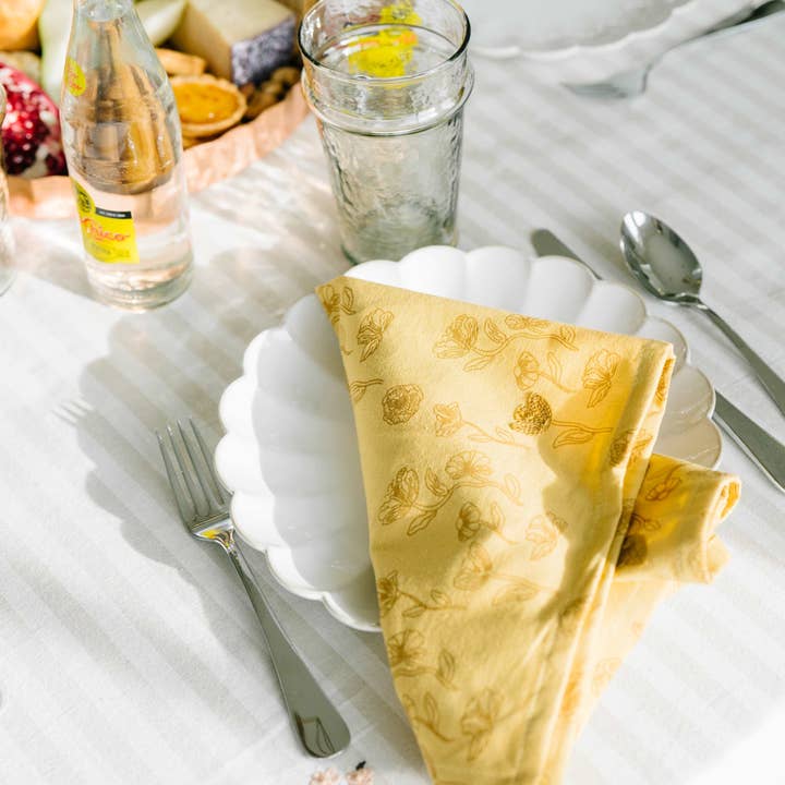 Galley and Fen - Wholesale Tea Towel - Yellow Poppy Embroidered Tea Towel2