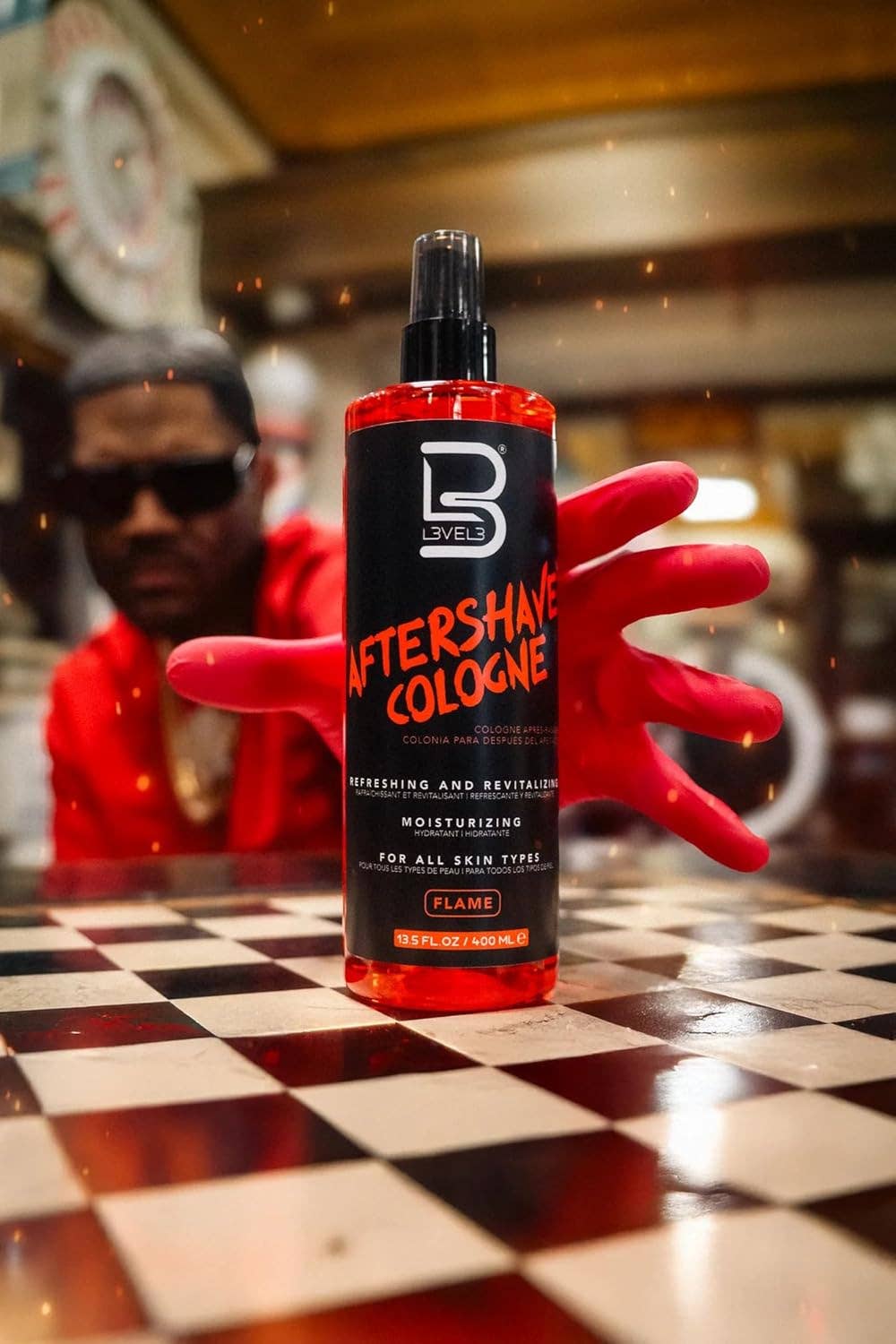 BranVx Distributors - Vente Après-rasage – homme - L3VEL3 Après-rasage Cologne Flame 100 ml Rouge - Tous types de peau1