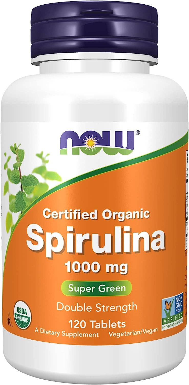 NOW Supplements, Certified Organic, Spirulina 1000 mg for wholesale by NutriCelebrity