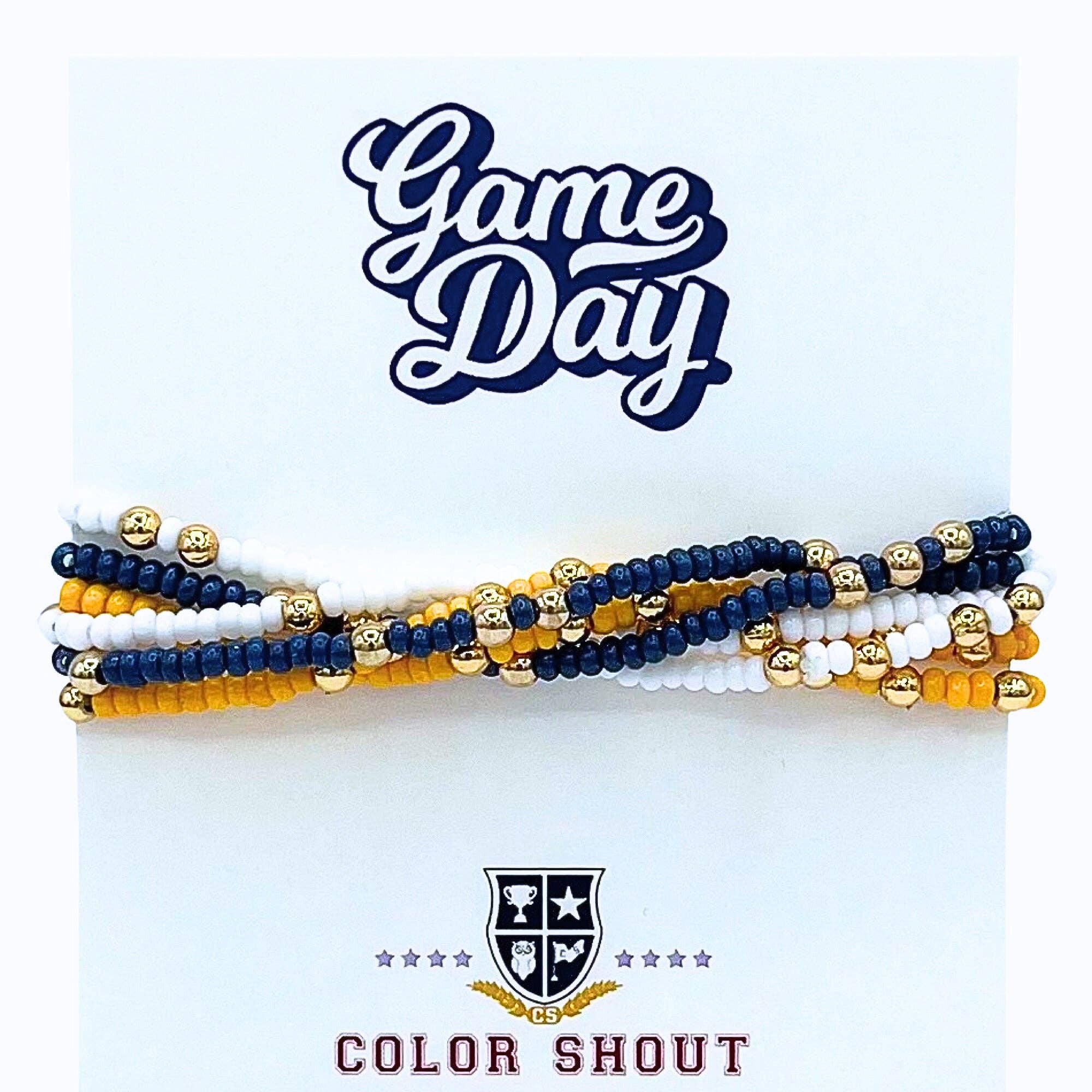 Color Shout - Wholesale Jewelry Set - Game Day Team Colors: Set of 6 Stretch Bracelets17