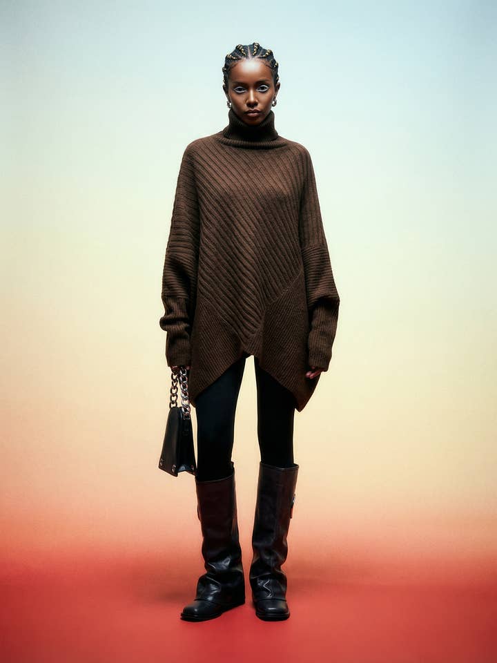 Maglione a Collo Alto con Maniche a Pipistrello per la vendita all'ingrosso da parte di Simple Moderne