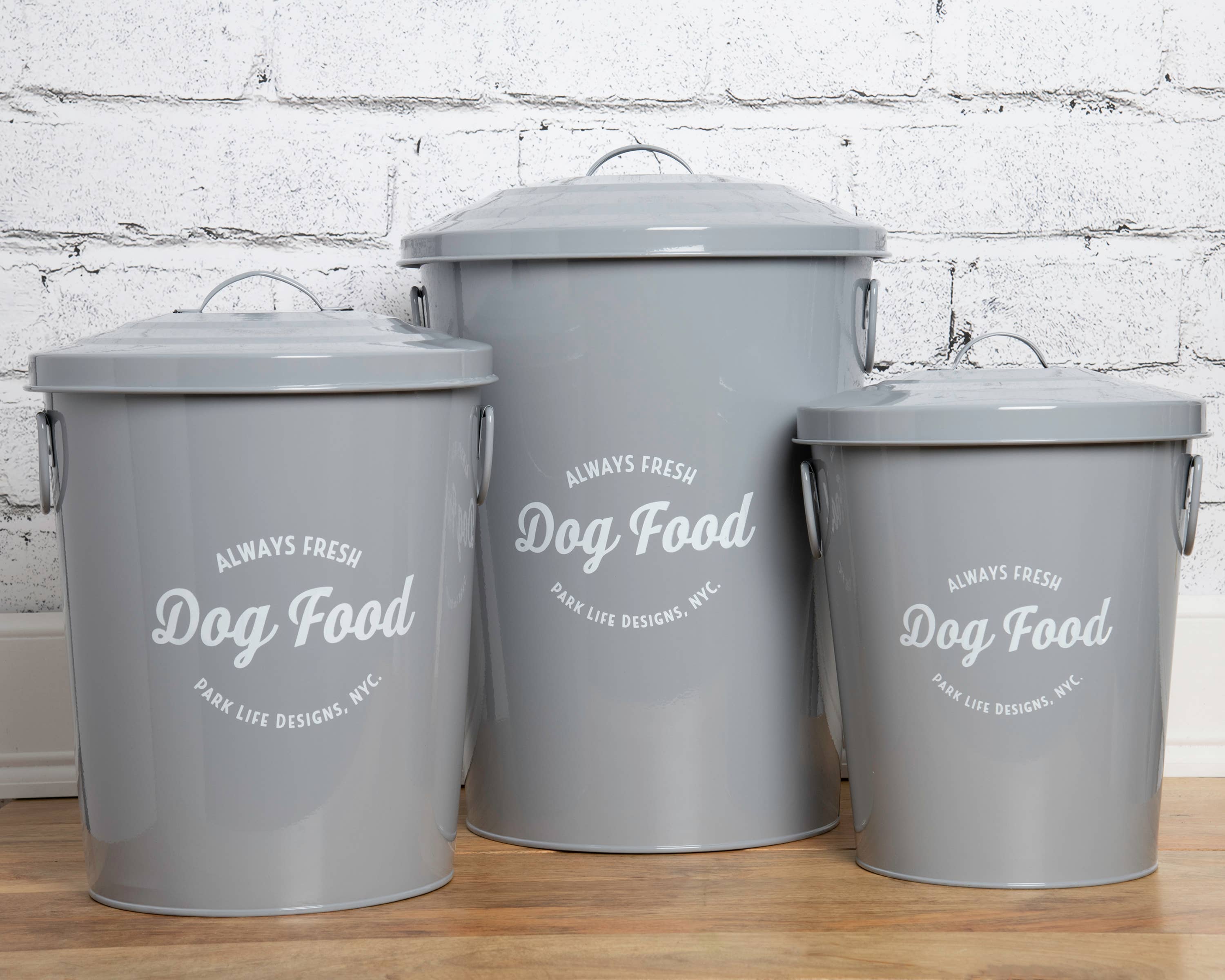 Park Life Designs - Wholesale Food Storage Container - Andreas Grey Pet Food Storage Canisters2