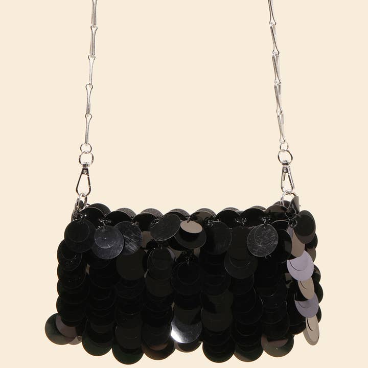 Sequin Disc Chain Mail Handbag for wholesale by Anarchy Street