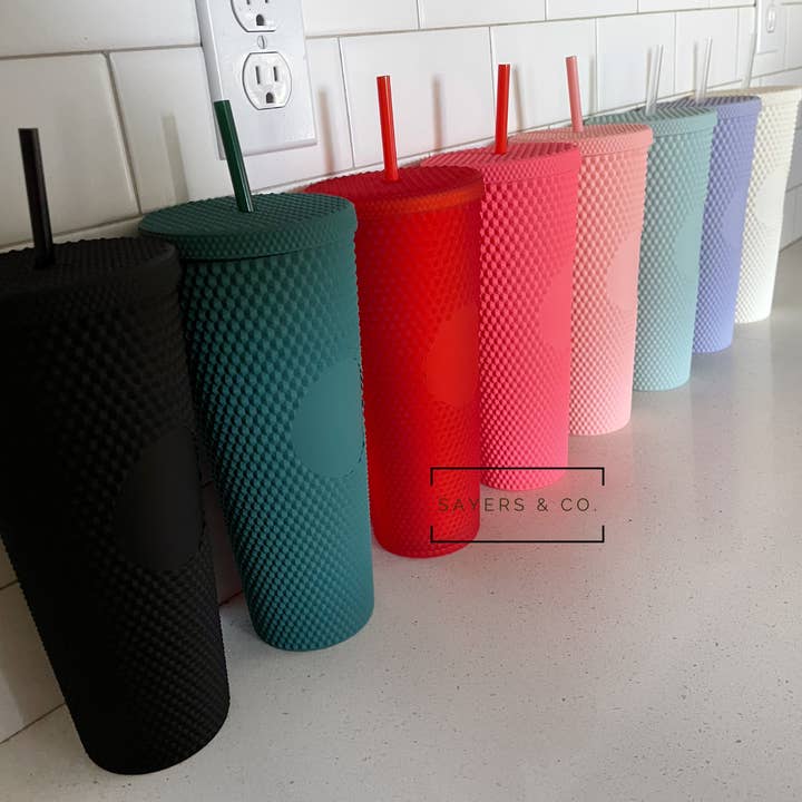 Sayers & Co. - Wholesale Insulated mug/tumbler - 24 oz Matte & Glossy Studded Screw Top Tumbler Double Walled56