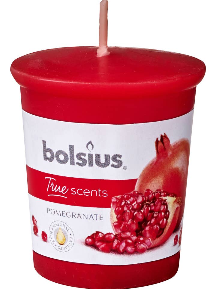 True Scents Votive Rond 53/45 Doos 12 Stuks Pomegranate voor wholesale door Sfeerpunt