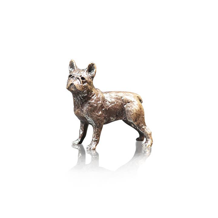 Richard Cooper Bronze - Wholesale Decorative Figurine - Butler & Peach Miniature Bronze French Bull Dog (2085)