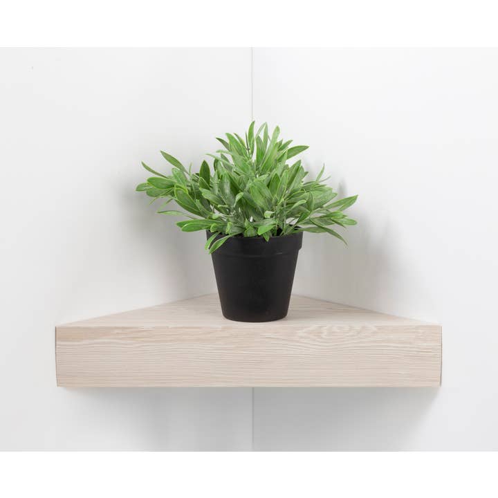 Weathered White Kiera Grace Chunky Triangle Corner Shelf Set of 2 for wholesale on Faire