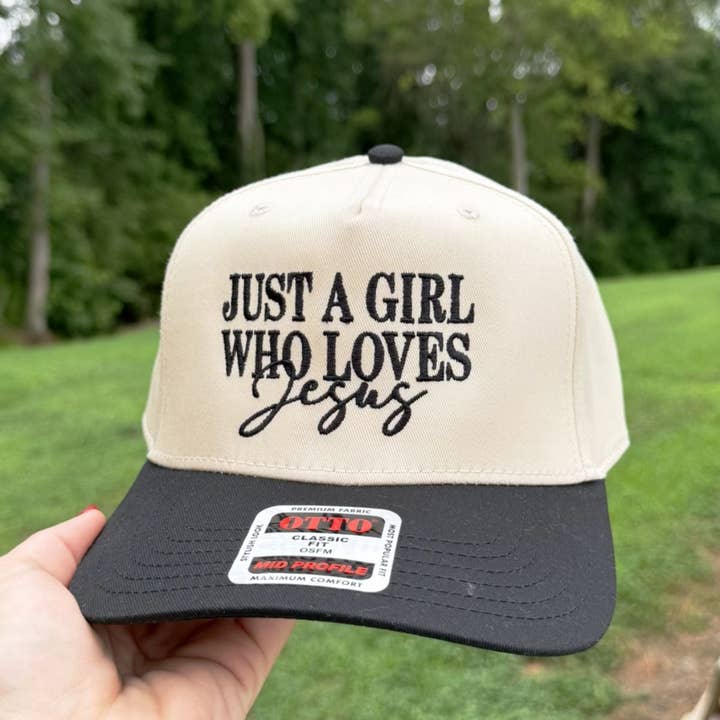 LC Elizabeth - Wholesale Baseball Cap - Women's - Just a Girl Who Loves Jesus | LC Elizabeth Original | Embroidered Baseball Hat2