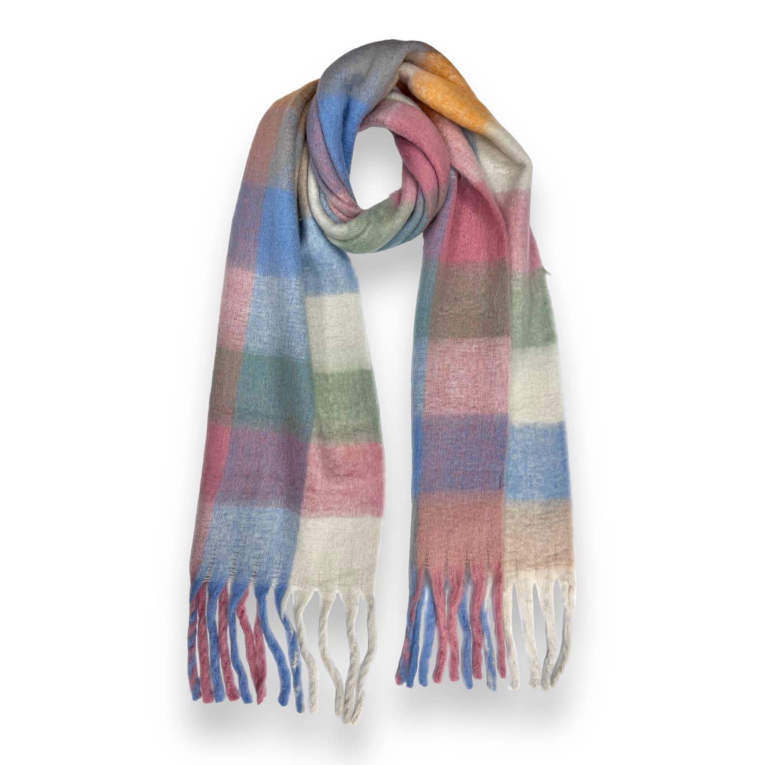 London Scarves - Vendita all'ingrosso Sciarpa - Donna - Sciarpa in morbido tessuto a quadri, 16 colori, rifinita con nappine2