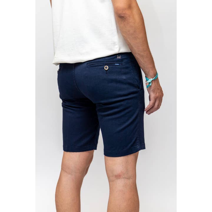 Navy Blue Elastic Bermuda | Priego for wholesale by Custi Mikelo: Made in Spain