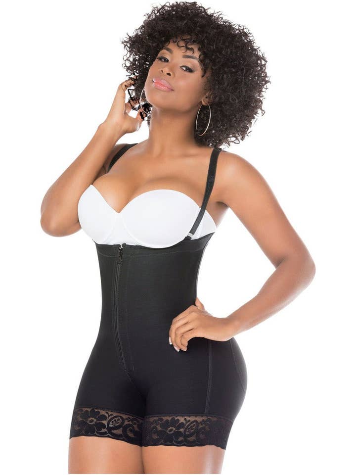Lingerie Mart – wholesale Shapewear - Dam – Fajas Salome 0214 | Axelbandslös kroppsformare i mitten av låret2